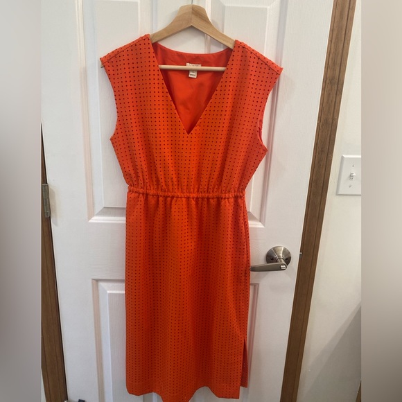 J Crew Orange Midi Dress ๐ - Picture 1 of 4